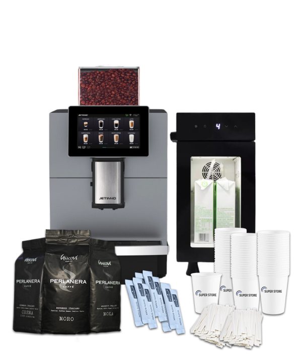 Jetinno JL30 Coffee Machine Bundle for Offices: Fresh Milk Fridge and Accessories